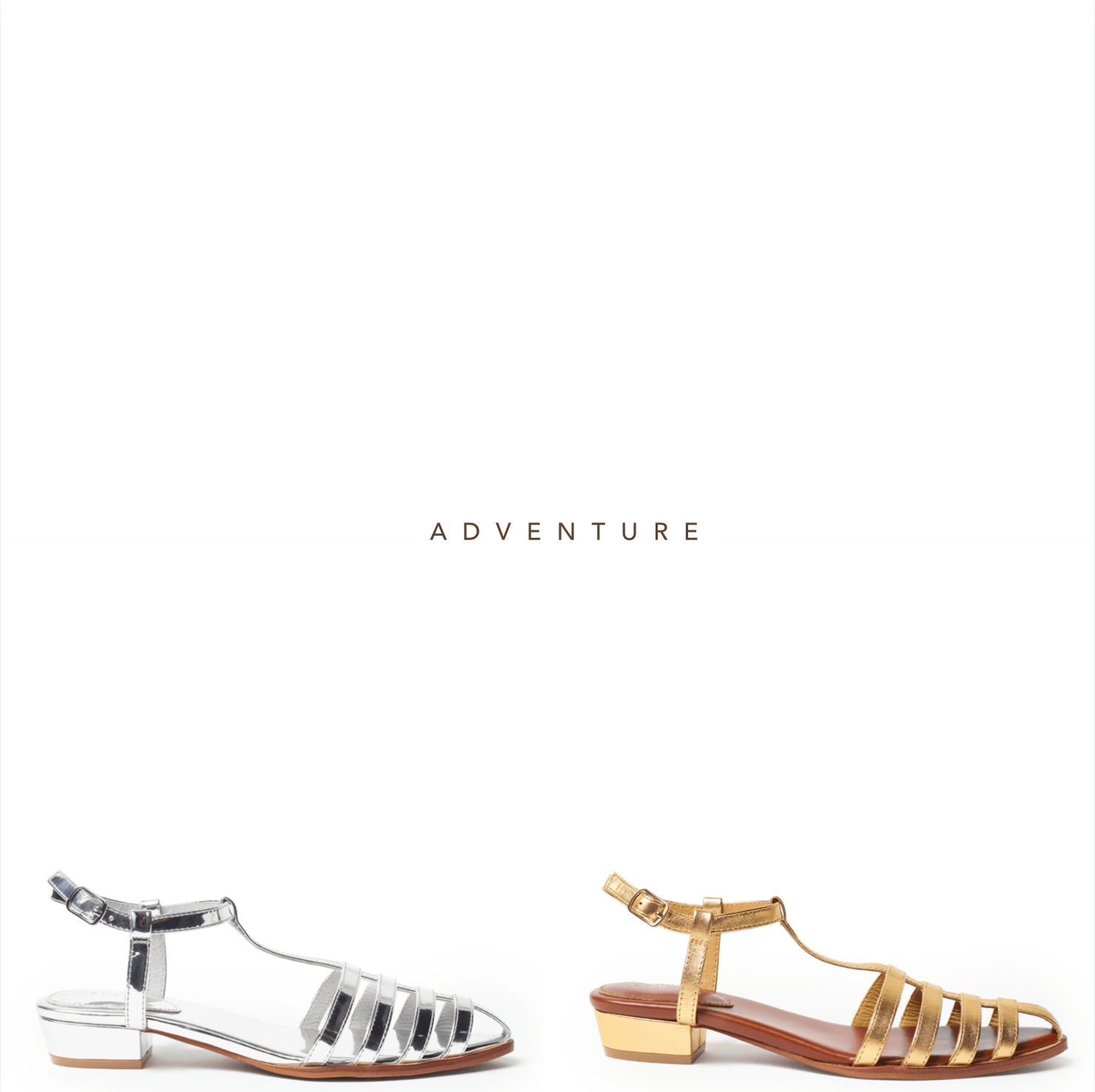Adventure Sandal by Cecelia New York Shoes Gold Silver Metallic Flat Sandal