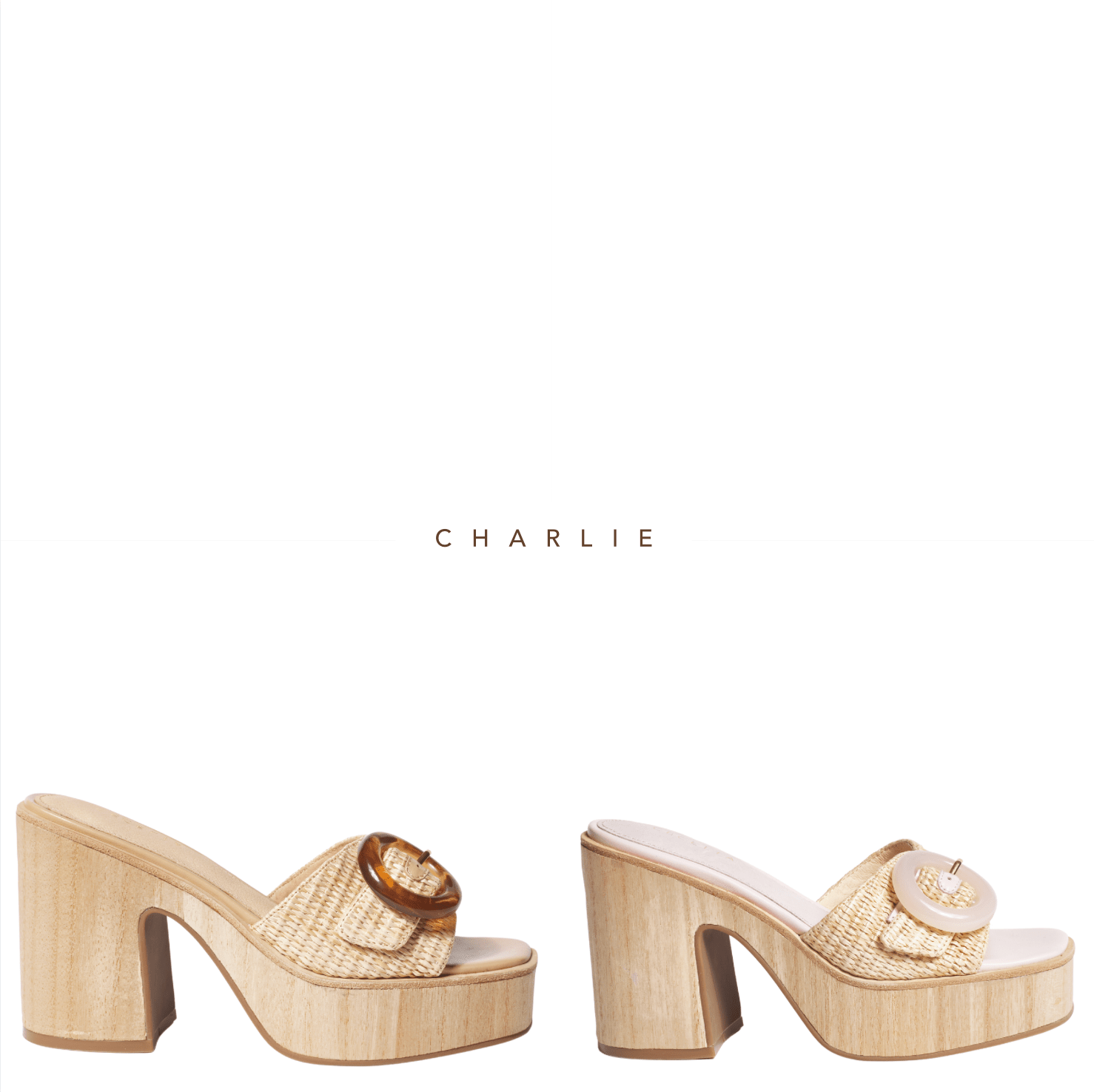 pink natural raffia high block heel summer sandal Charlie Cecelia New York