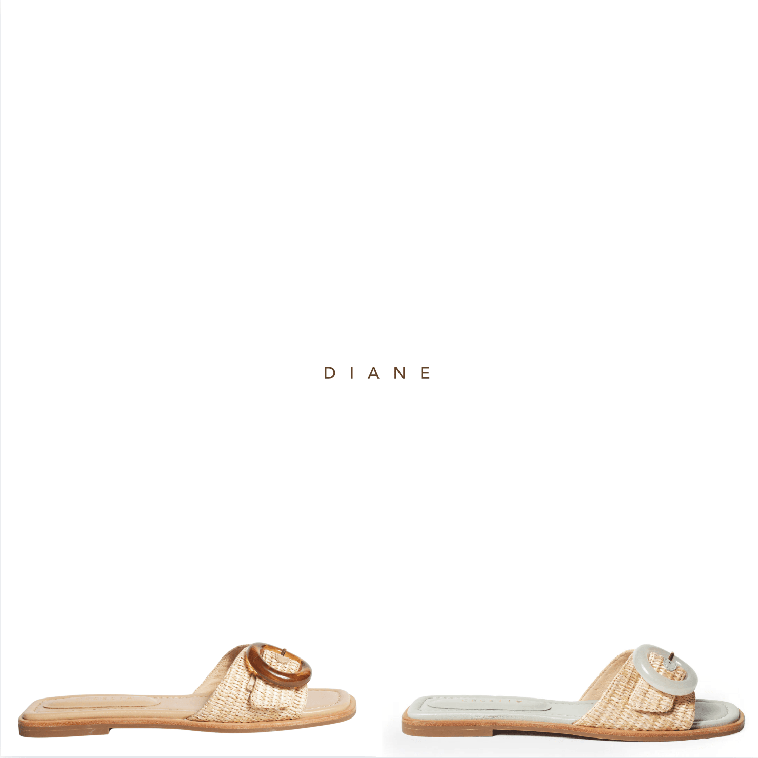 Diane summer flat sandal blue tan natural neutral Cecelia New York