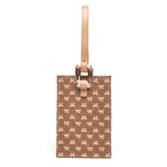 Natural Tan Leather Designer Phone Purse