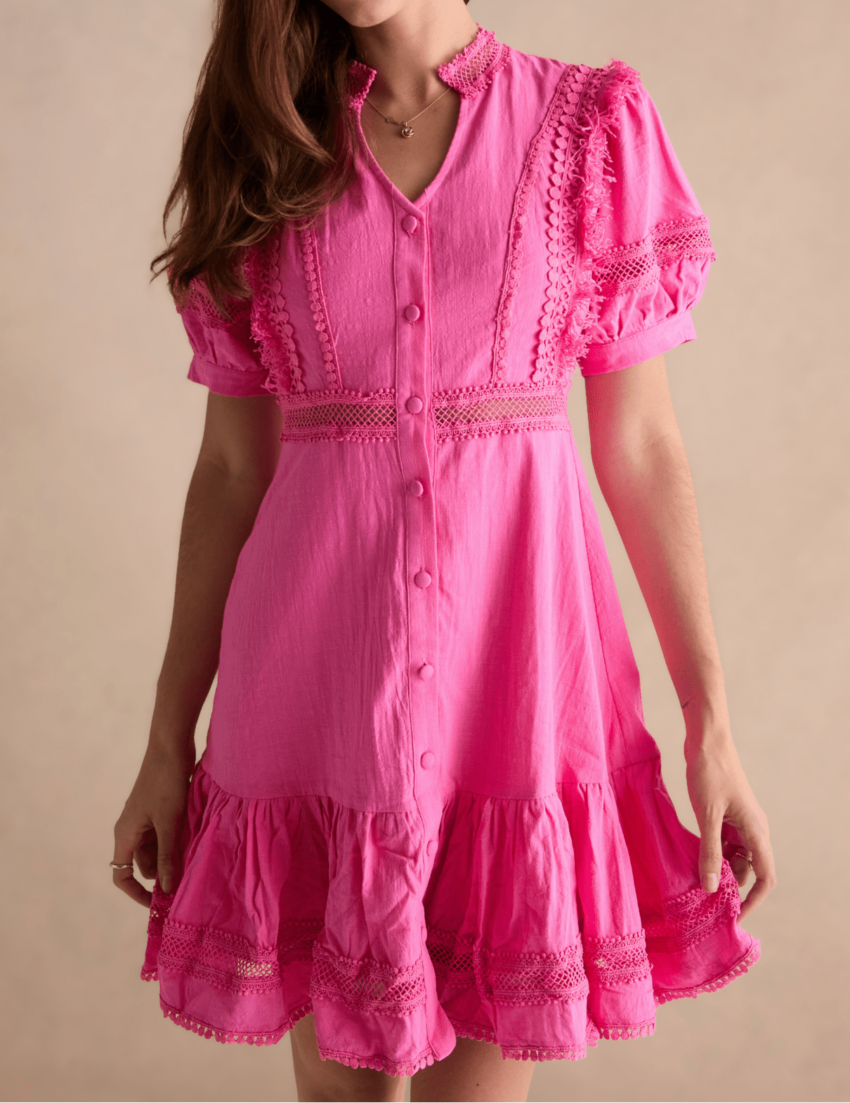 Cecelia New YORK SUZANNE - Hot Pink Dress S / Pink