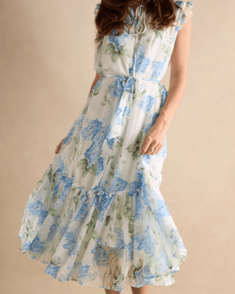 Cecelia New YORK - REBA - Blue Floral Dress M / Floral