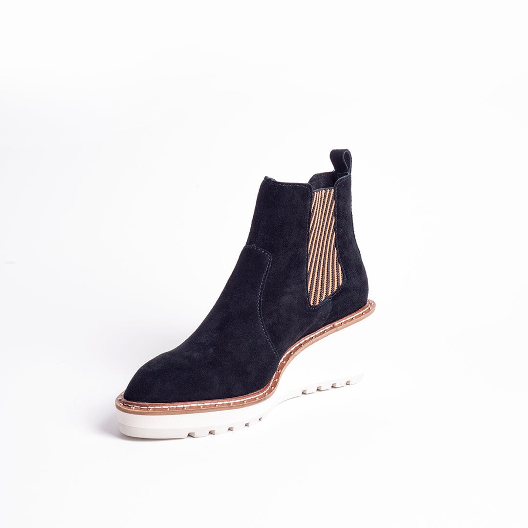 CECELIA NEW YORK - GEMMA SLIP ON LOW WEDGE BOOT BLACK
