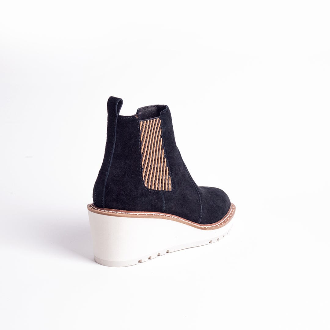 CECELIA NEW YORK - GEMMA SLIP ON LOW WEDGE BOOT BLACK