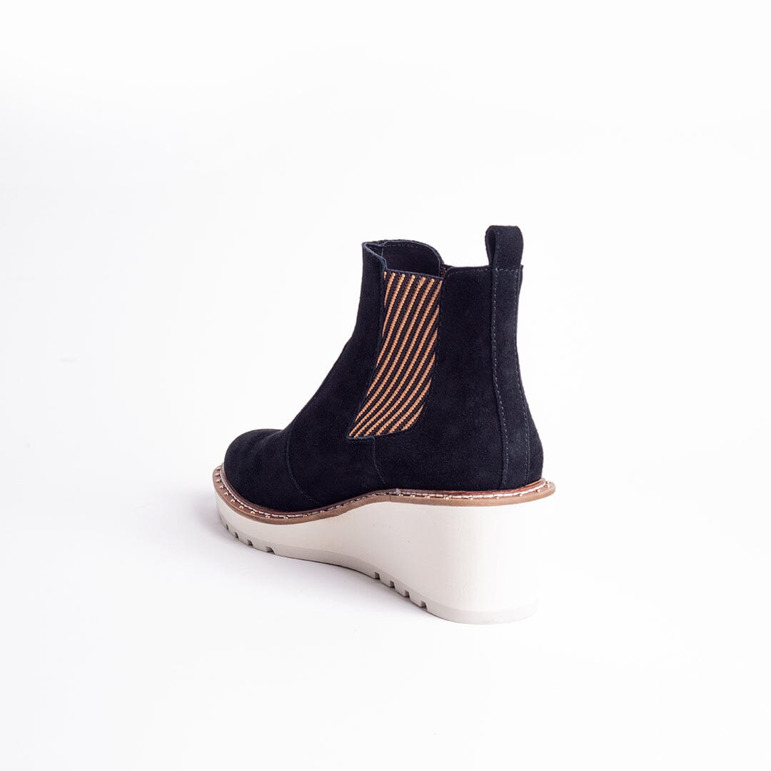 CECELIA NEW YORK - GEMMA SLIP ON LOW WEDGE BOOT BLACK
