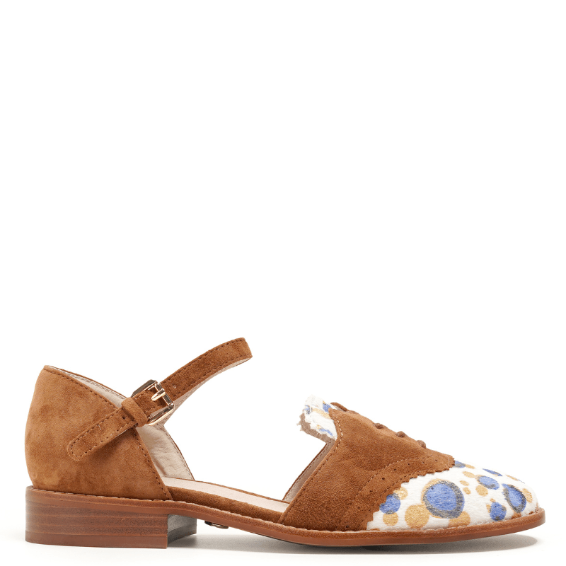 LEMON - COGNAC MULTI SUEDE FLAT – Cecelia New York