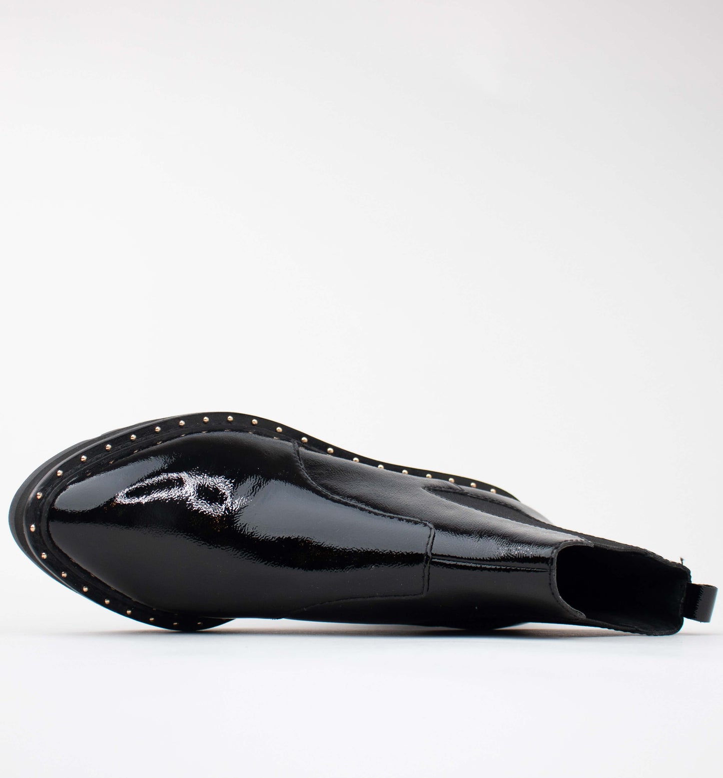 CECELIA NEW YORK - GEMMA SLIP ON LOW WEDGE BOOT BLACK PATENT