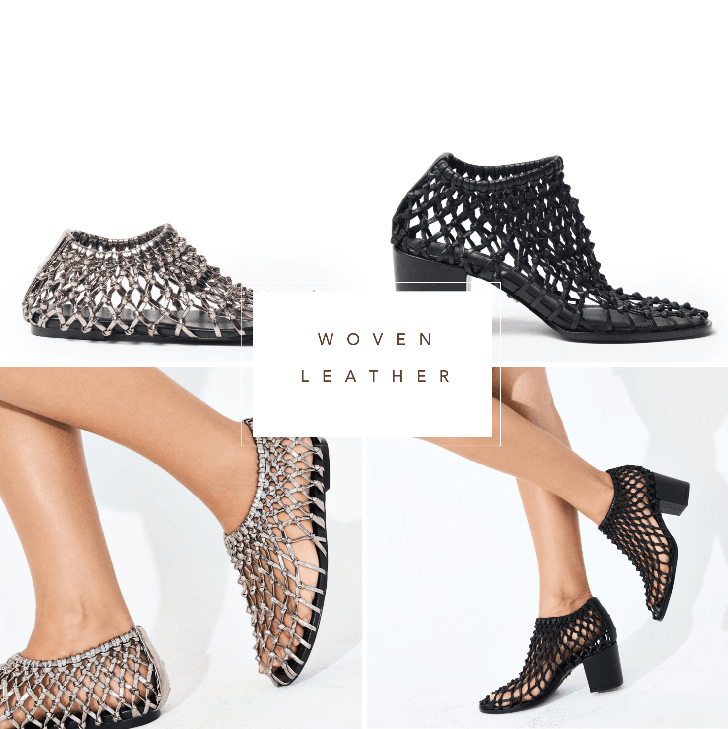 woven knotted leather bootie boots shoes 