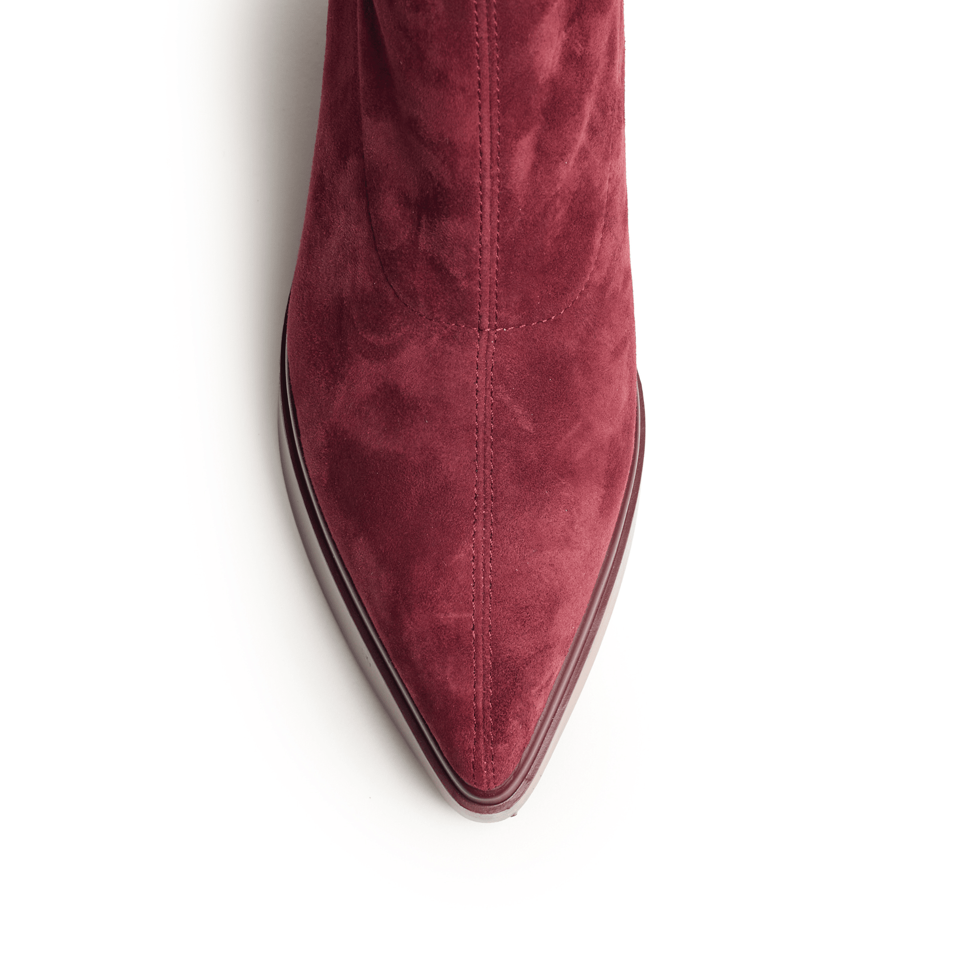 LAWRENCE - BURGUNDY SUEDE PLATFORM BOOTIE