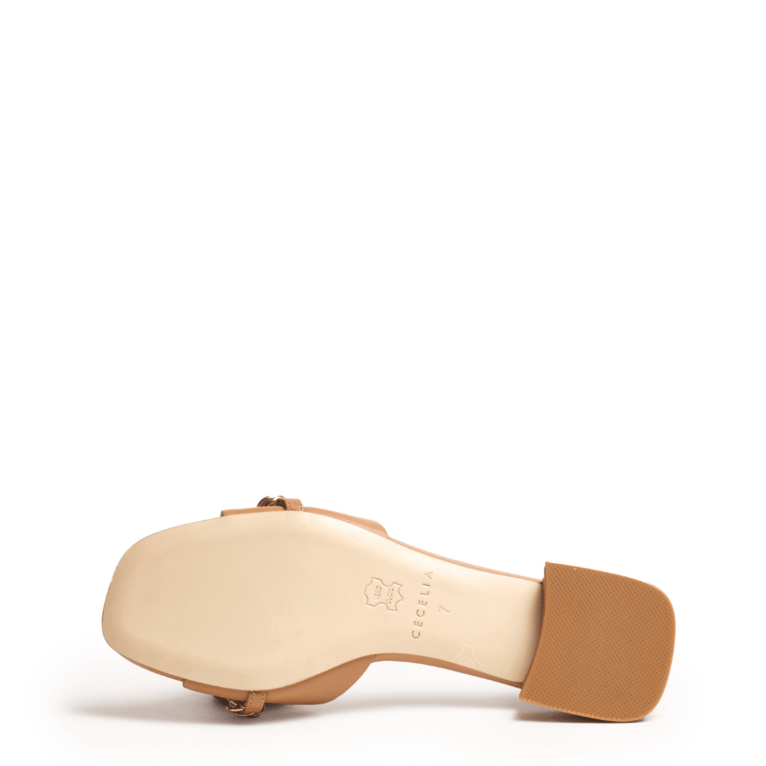 BONNIE GOLD ROSE - Tan Flat Sandal