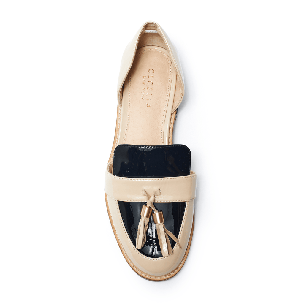 LINEAR - Nude and Black Patent Leather