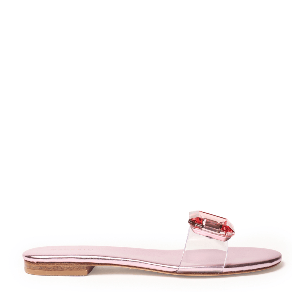 PHILLIS - Pink Metallic Flat Sandal