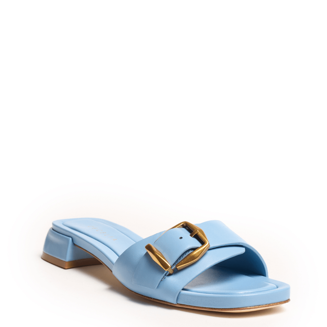BONNIE BUCKLE - Blue Flat Sandal