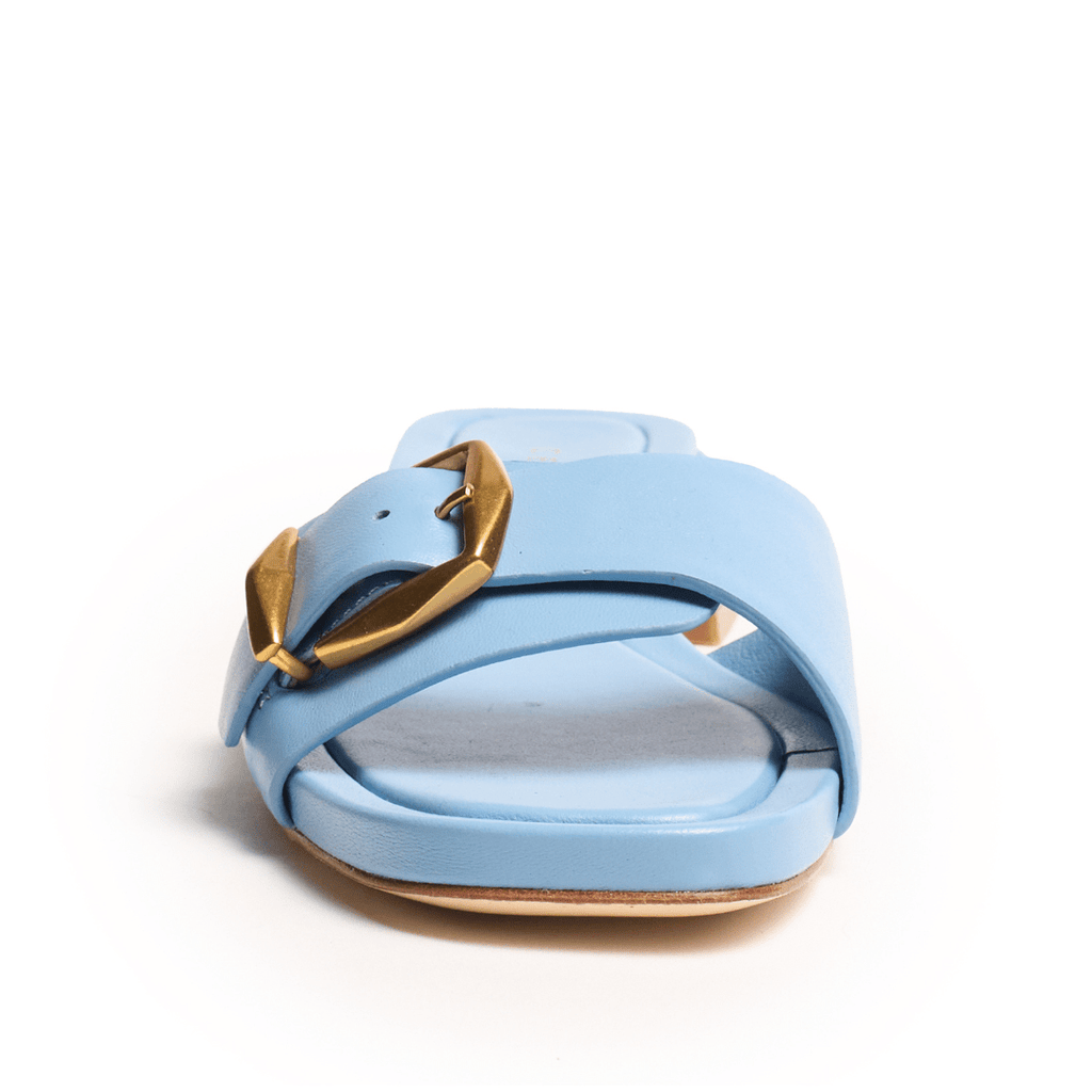 BONNIE BUCKLE - Blue Flat Sandal