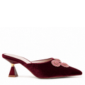 JOICE - BURGUNDY VELVET MULE