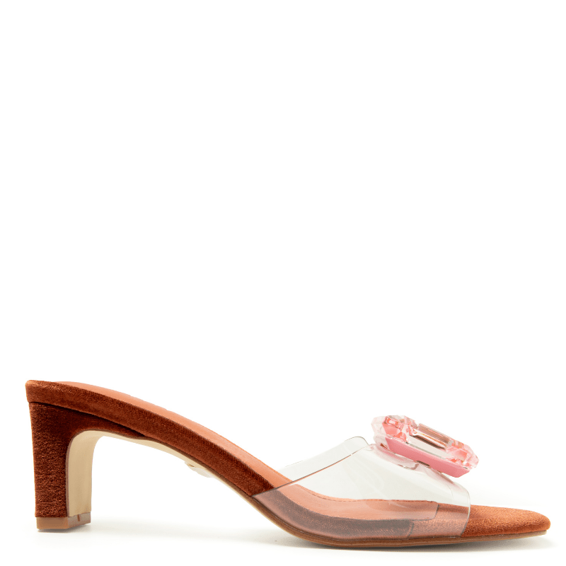 PARK AVE JEWEL - COGNAC VELVET SANDAL