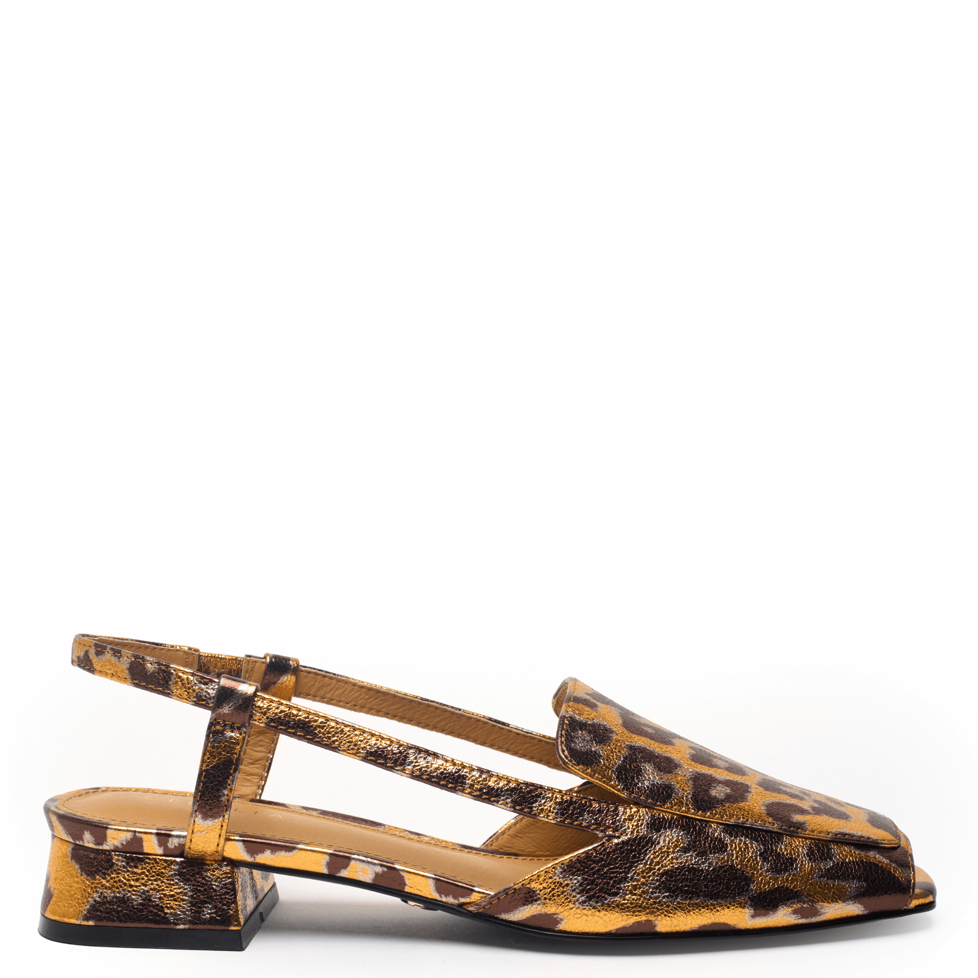 MONTY - METALLIC LEOPARD SLING BACK - Final Few