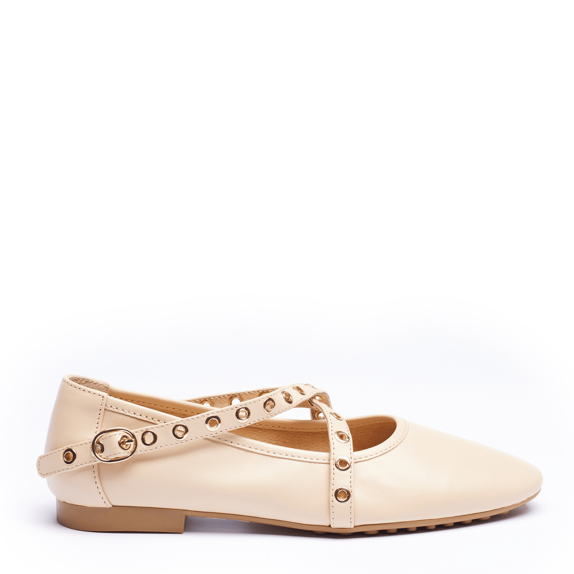 Mercy - Leather Ballerina Flat - Nude – Cecelia New York