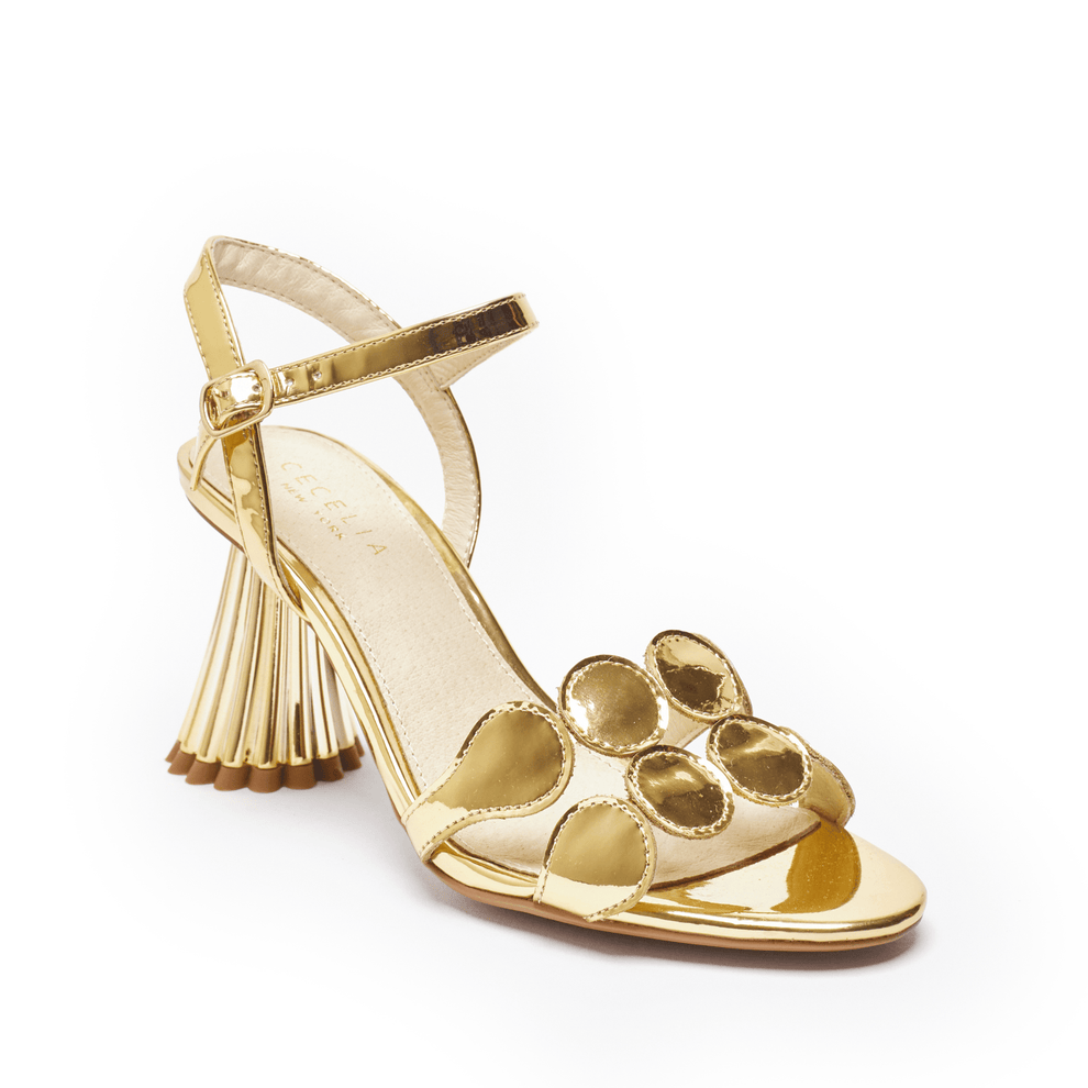 Cecelia New York Copper Woven Raffia Slip-On Mules - Pointed Toe With Clear Block Heel & Satin Bow