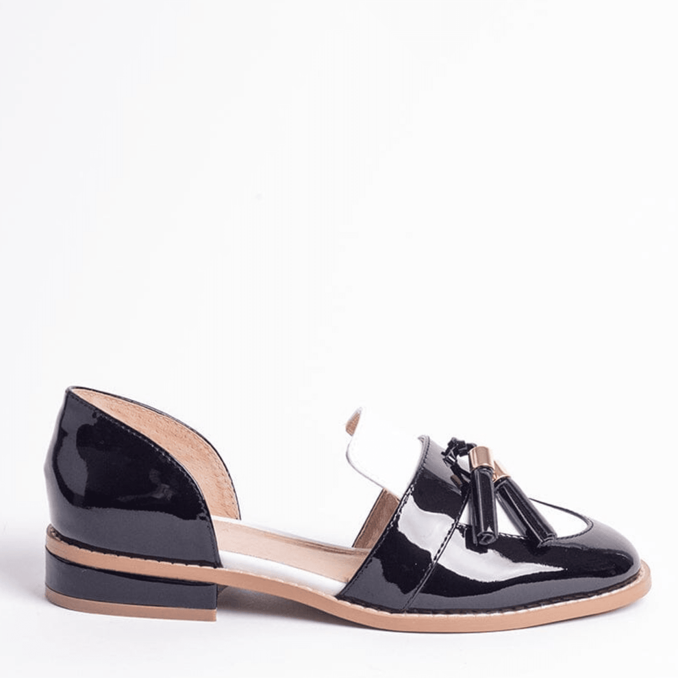 CECELIA NEW YORK - LINEAR - d'Orsay Silhouette Loafer - BLACK AND