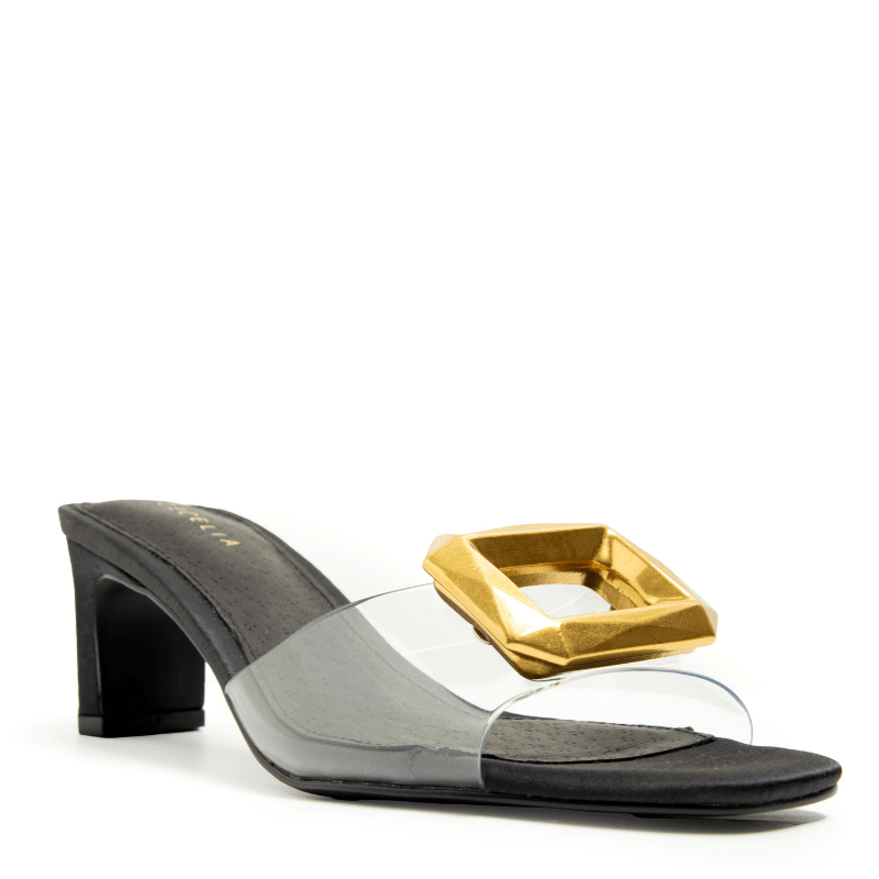 PARK AVE JEWEL - BLACK & GOLD SANDAL