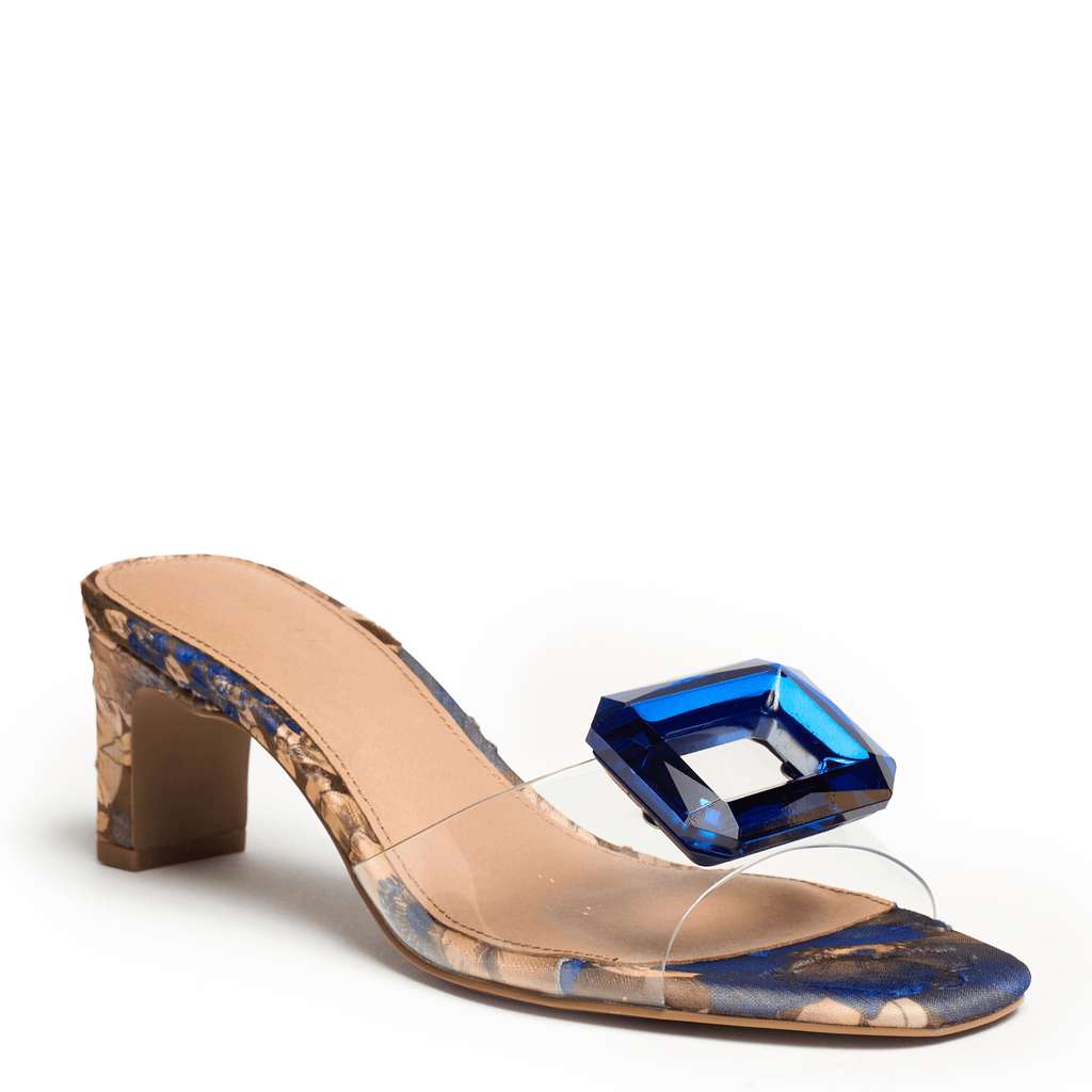 PARK AVE JEWEL - Blue Brocade Sandal