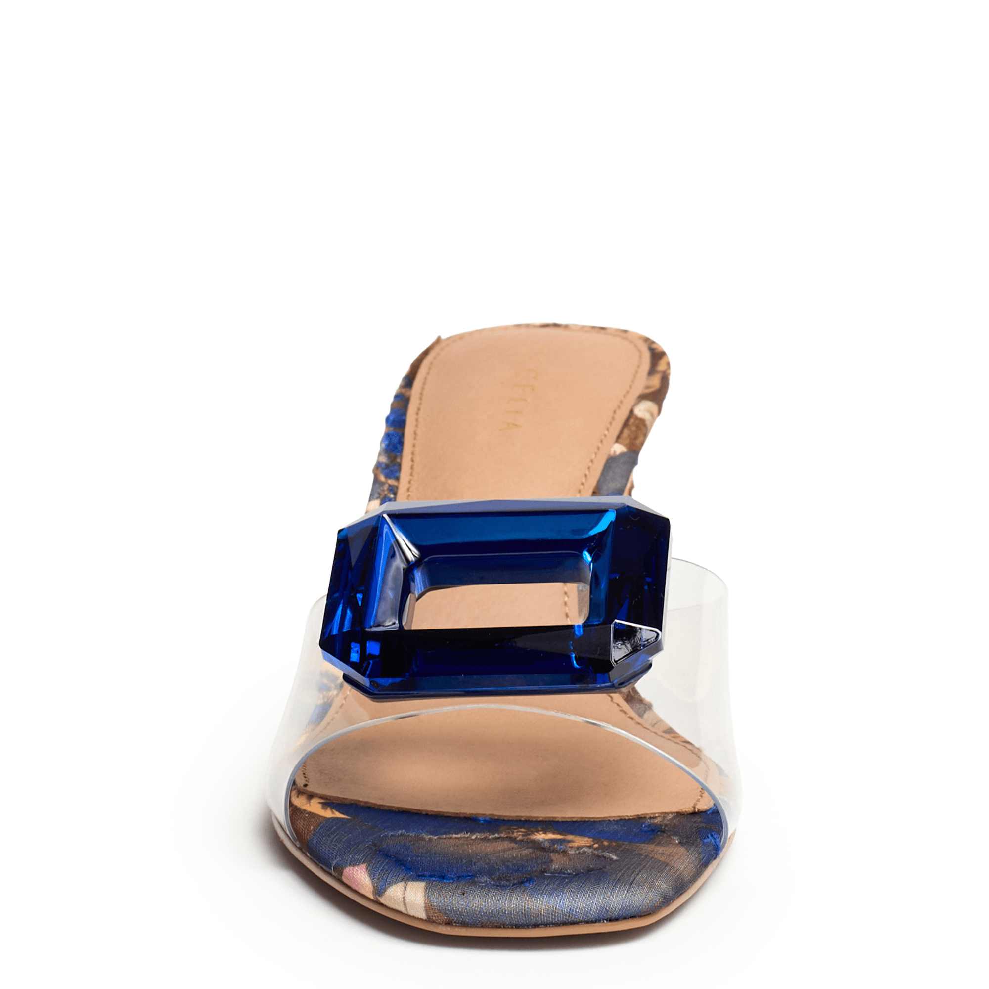 PARK AVE JEWEL - Blue Brocade Sandal