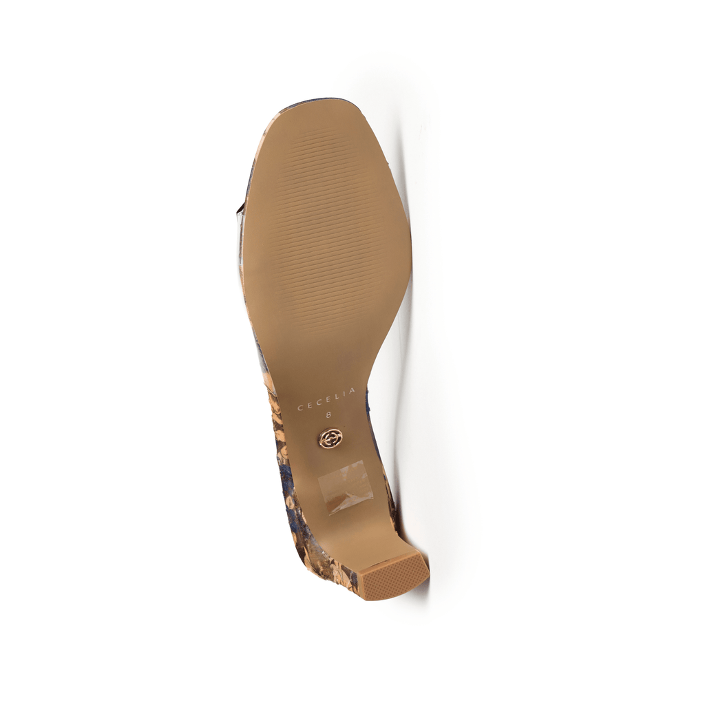 PARK AVE JEWEL - Blue Brocade Sandal