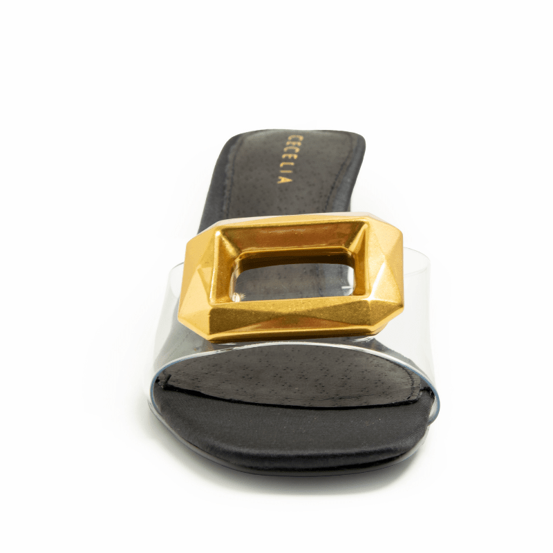 PARK AVE JEWEL - BLACK & GOLD SANDAL