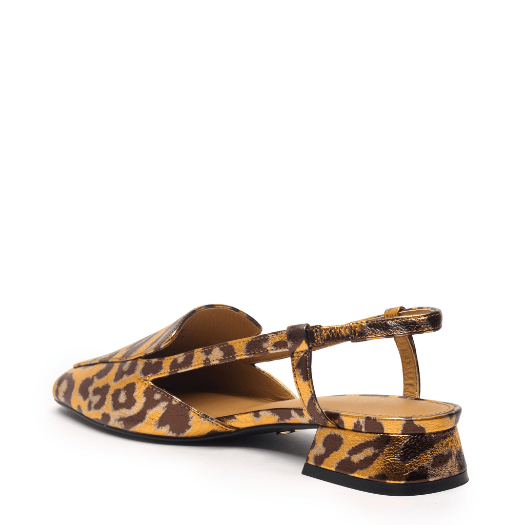 MONTY - METALLIC LEOPARD SLING BACK - Final Few