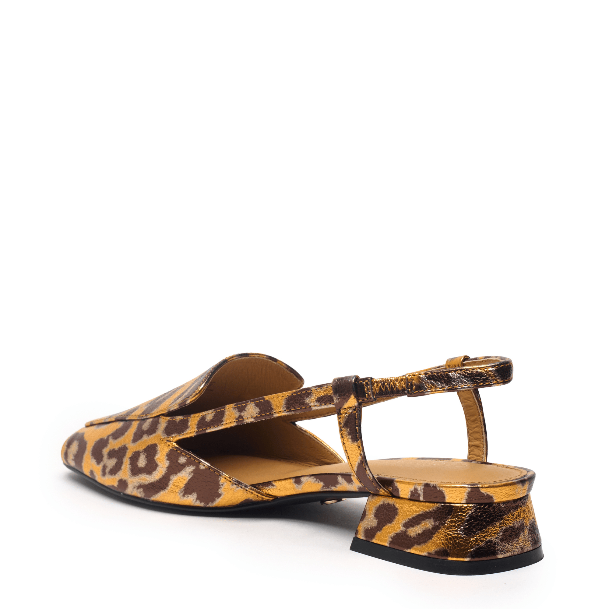 MONTY - METALLIC LEOPARD SLING BACK - Final Few