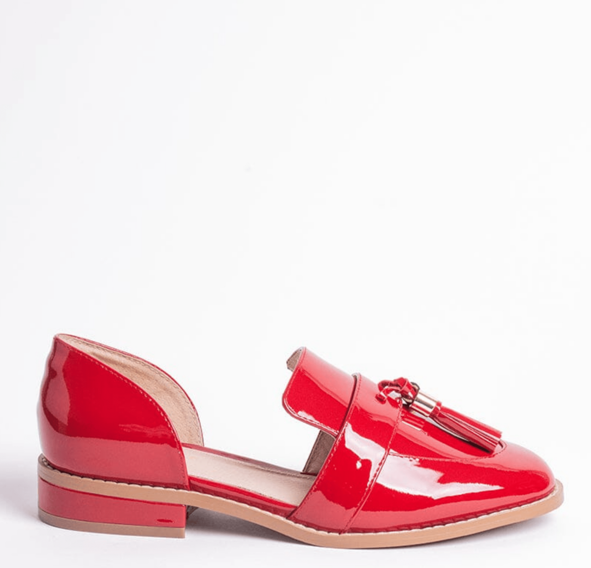 Linear - D'Orsay Loafer - Red Patent Leather – Cecelia New York Linear - D'Orsay Loafer - Red Patent Leather – Cecelia New York