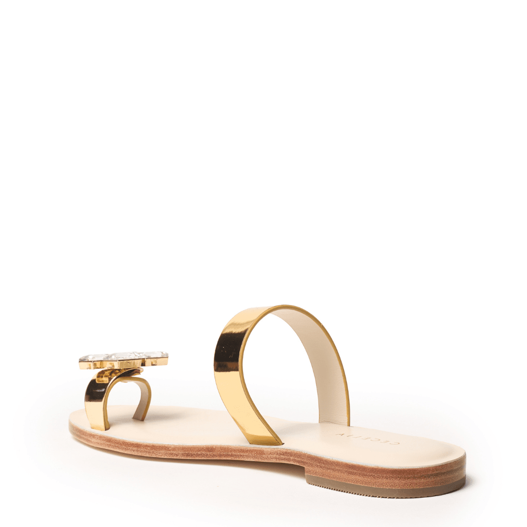 DEMI - Gold Metallic on Tan