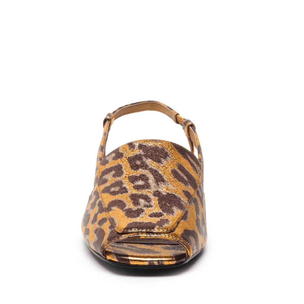 MONTY - METALLIC LEOPARD SLING BACK - Final Few