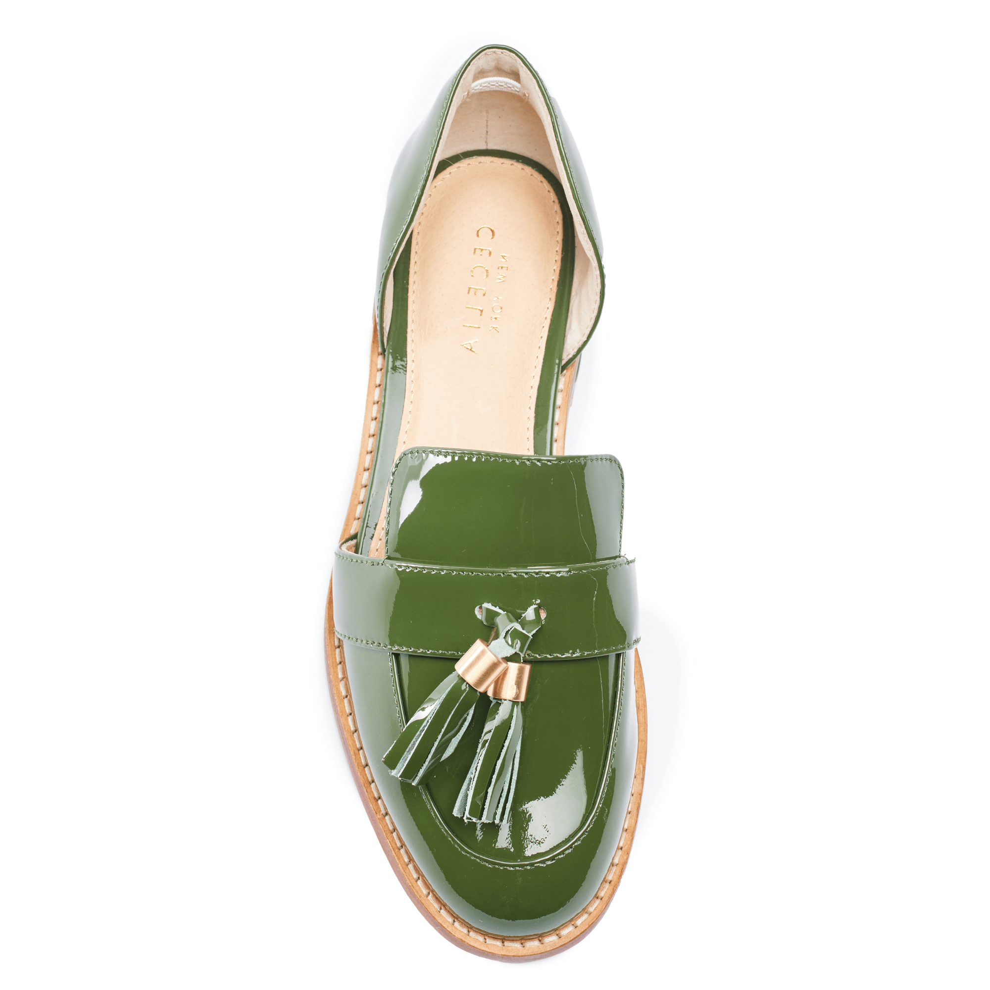 Linear - Loafer - Forest Green Patent - Final Few – Cecelia New York Linear - Loafer - Forest Green Patent - Final Few – Cecelia New York