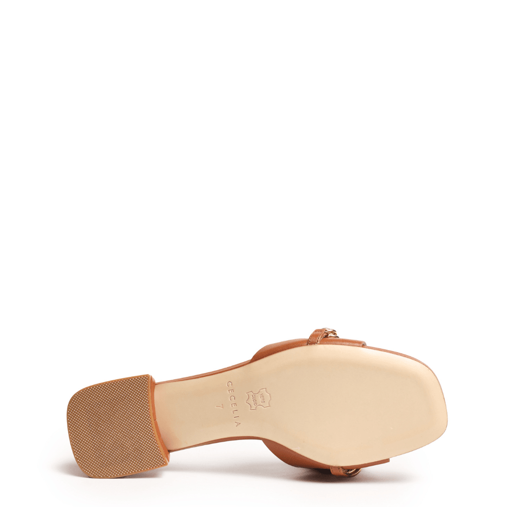 BONNIE GOLD ROSE - Cognac Flat Sandals