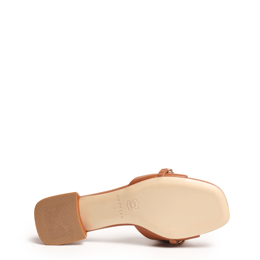BONNIE GOLD ROSE - Cognac Flat Sandals