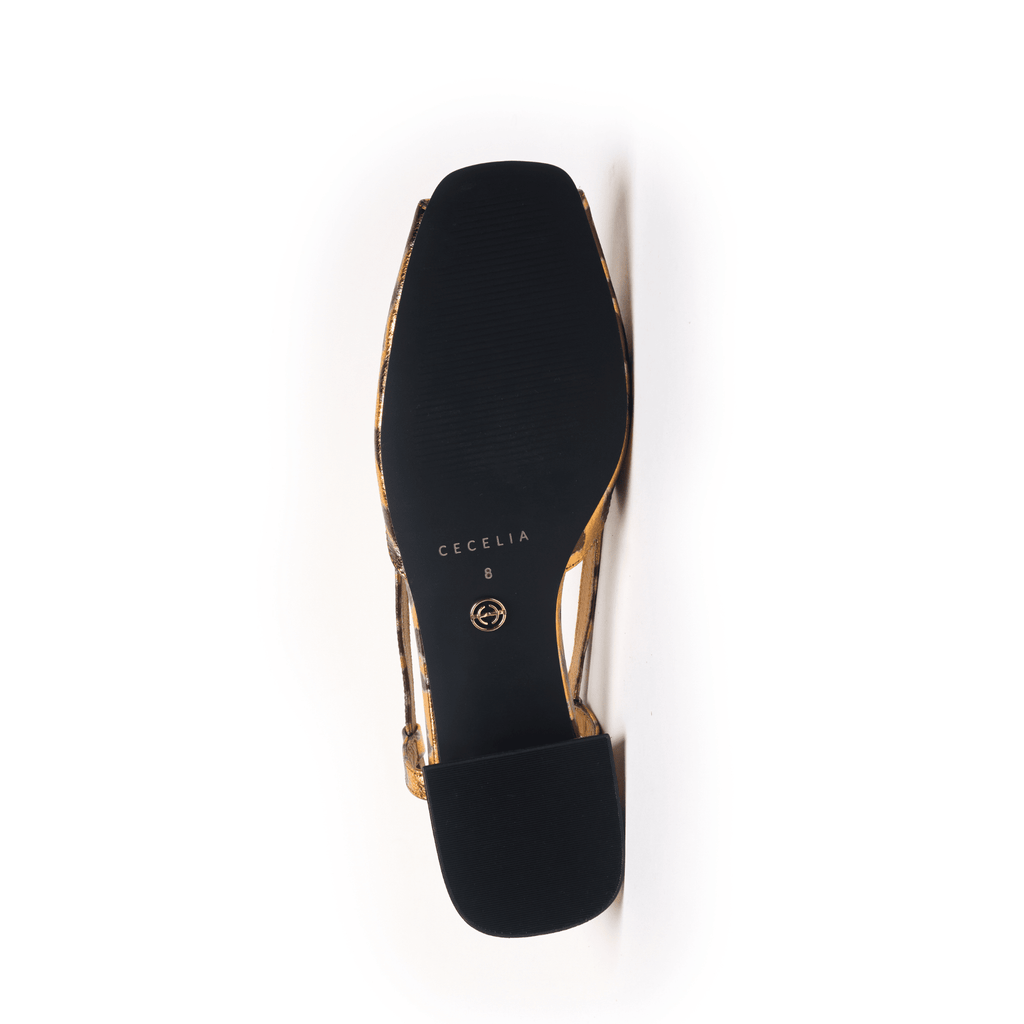 MONTY - METALLIC LEOPARD SLING BACK - Final Few