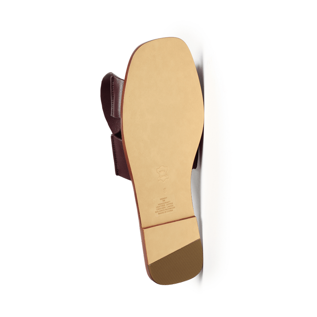 WENDY - Burgundy Flat Sandal