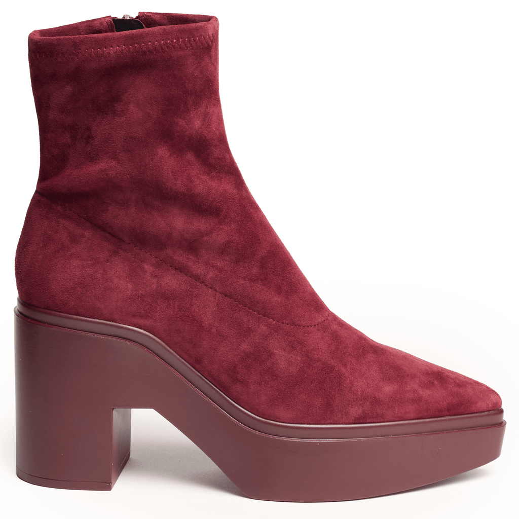 LAWRENCE - BURGUNDY SUEDE PLATFORM BOOTIE