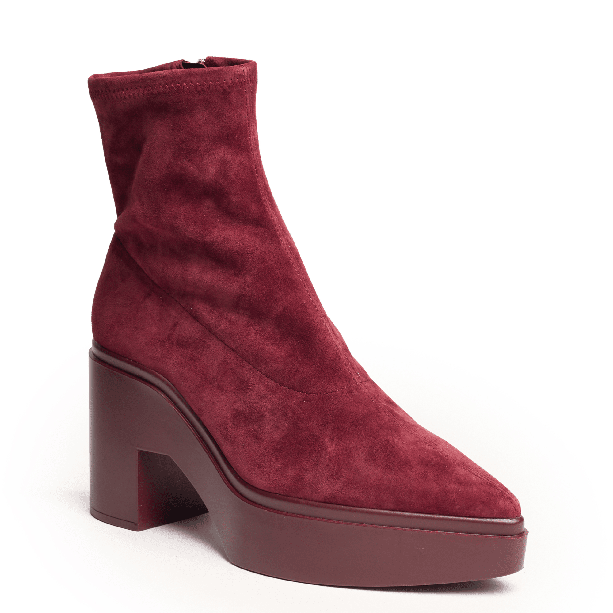 LAWRENCE - BURGUNDY SUEDE PLATFORM BOOTIE