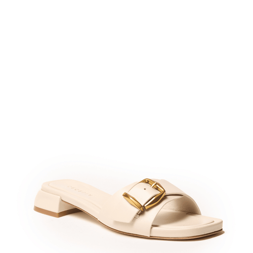 BONNIE BUCKLE - BONE FLAT SANDAL