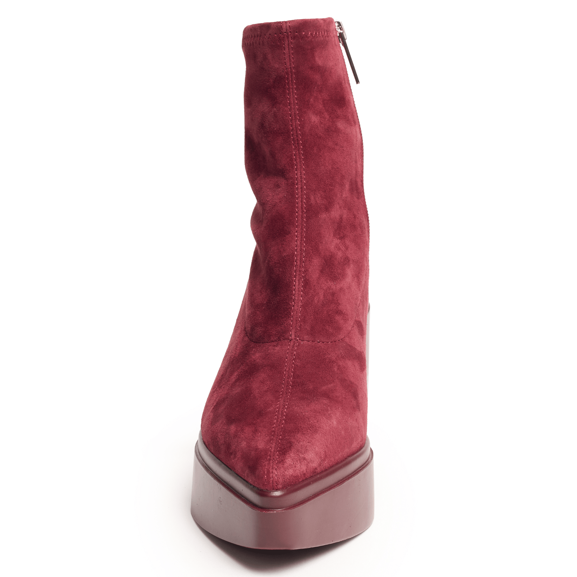 LAWRENCE - BURGUNDY SUEDE PLATFORM BOOTIE