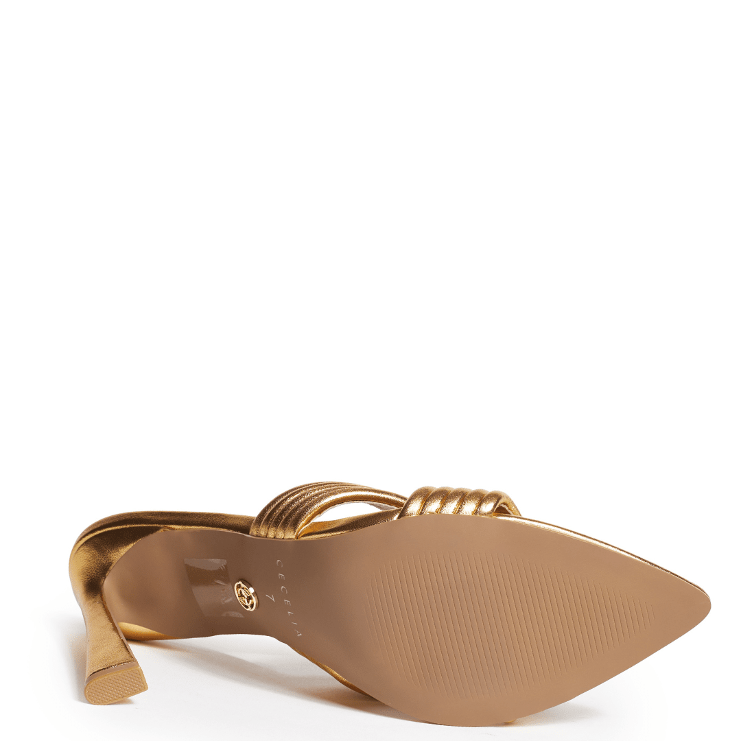 ADLY - Dark Gold Slide Sandal 8 / Gold | Cecelia New York ADLY - Dark Gold Slide Sandal 8 / Gold | Cecelia New York