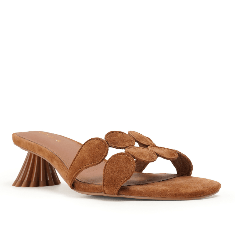 BUNNY - COGNAC SUEDE SLIDE
