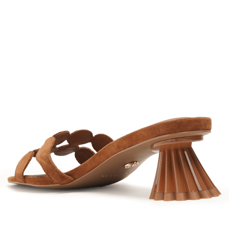 BUNNY - COGNAC SUEDE SLIDE