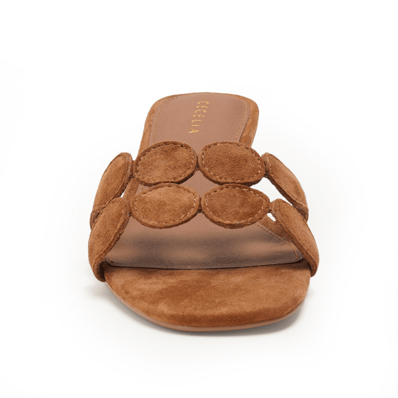 BUNNY - COGNAC SUEDE SLIDE