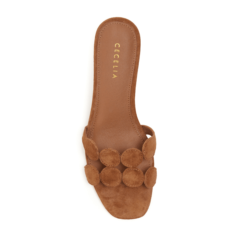 BUNNY - COGNAC SUEDE SLIDE
