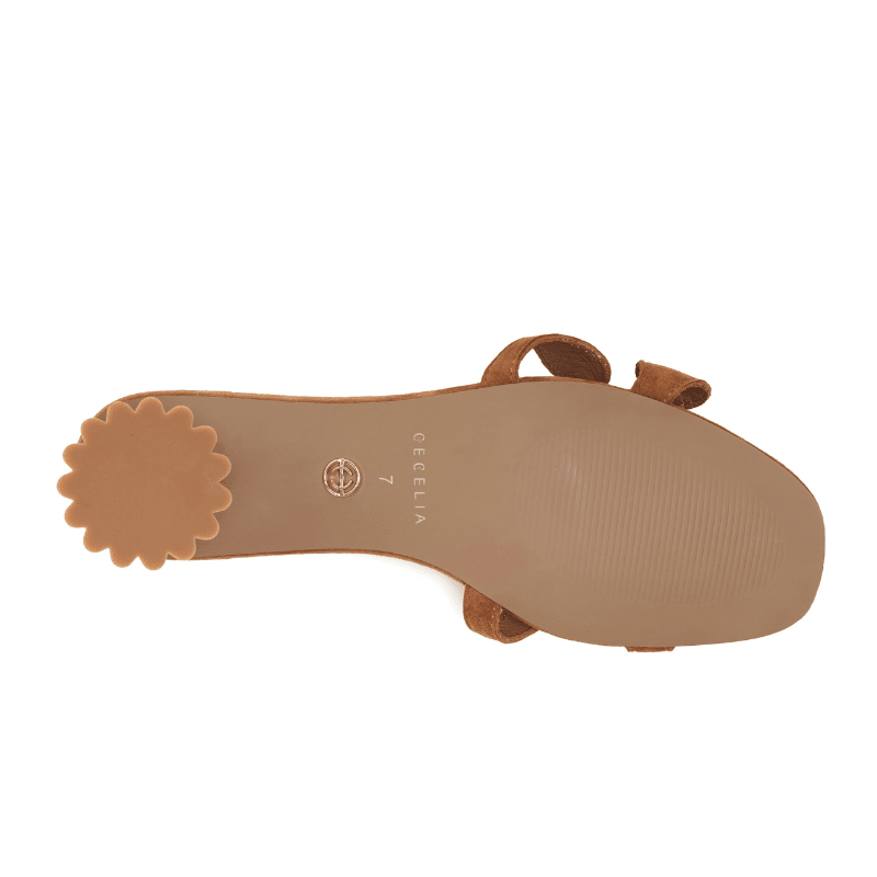 BUNNY - COGNAC SUEDE SLIDE