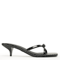 FERN - BLACK & WHITE DOT PATENT KITTEN HEEL